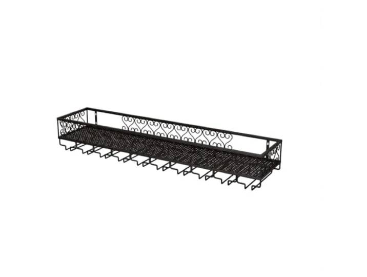 Cenz-888 Weinregal Vintage Wandmontiertes Rotweinregal(Schwarz,XXXX-Large)