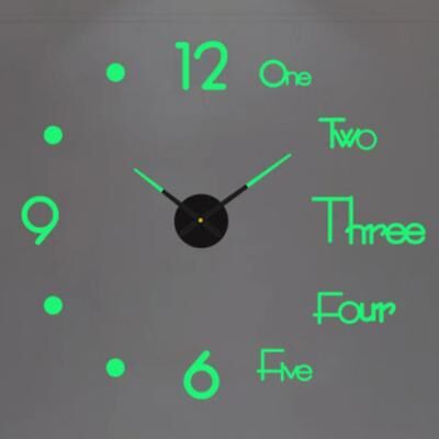 Inspire Essentials Modern DIY 3D Wall Clock Large Acrylic Mirror Stickers For Home Decor 22
