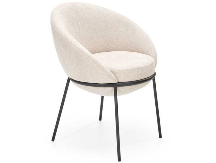 Chaise en tissu de polyester beige avec structure en acier