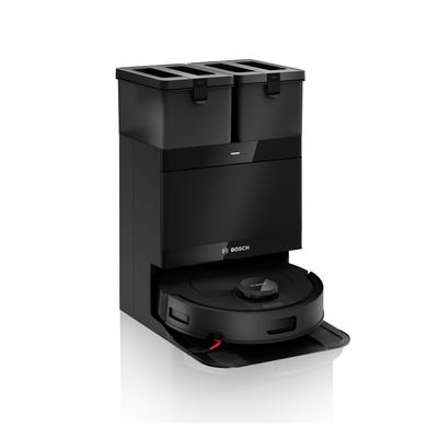BOSCH Saugroboter "mit Wischfunktion Spotless 2 BCR2S1B/BCR2S1W, 25.000 Pa Saugkraft", schwarz (schwarz (bcr2s1b)), B:35,3cm H:10,1cm T:35,2cm, Saugroboter, Selbstreinigung, Nass-Trocken-Servicestation, rotierende Pads
