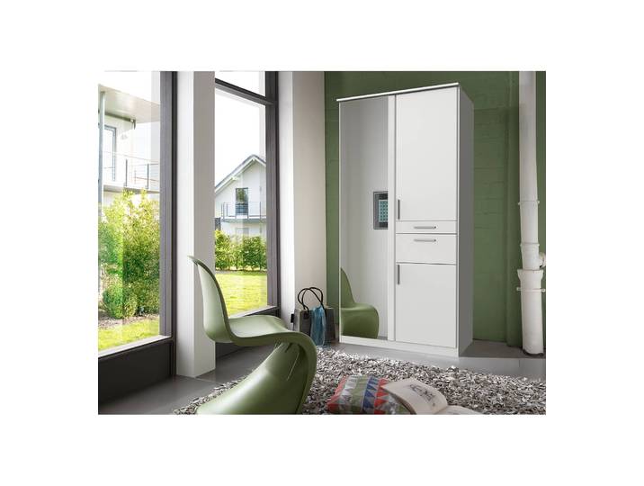 home24 Draaideurkast I 91cm wit/wit