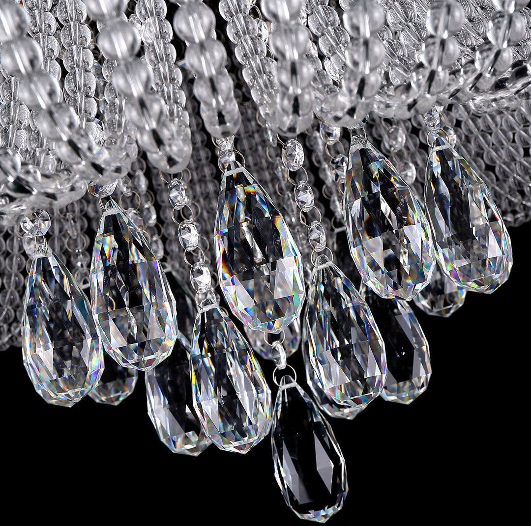 Mercer41 Marquez Glass and Crystal LED Flush Mount 38cm H x 80cm W x 80cm D
