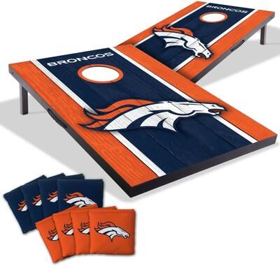 Skip's Garage Denver Broncos NFL Compact 2x3 Tailgate Cornhole Board Set