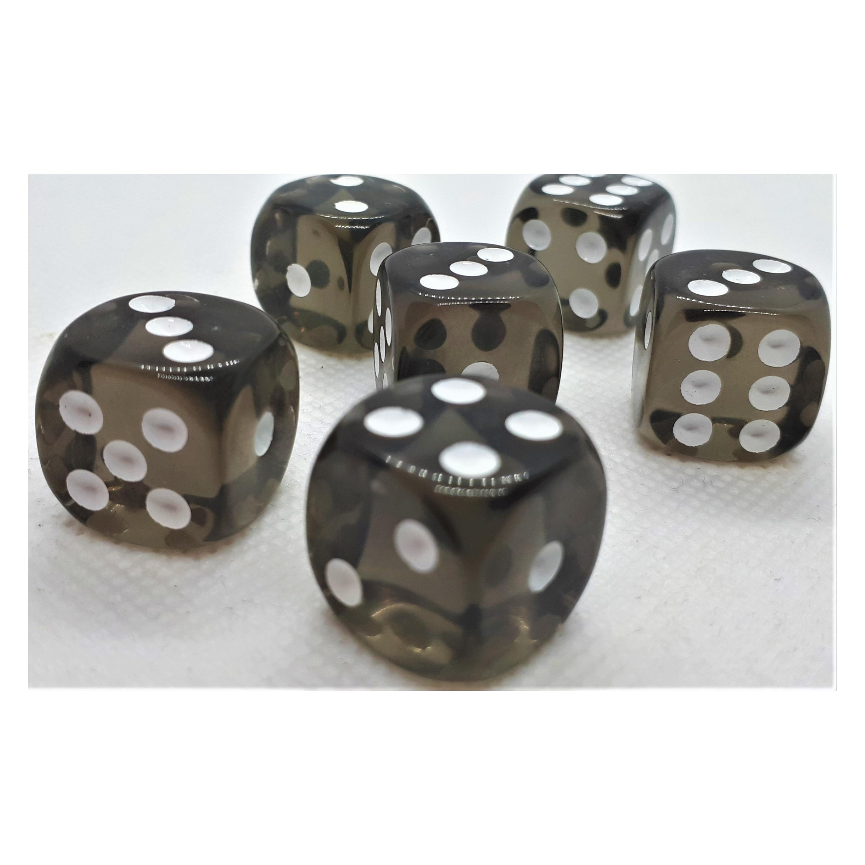 Dice4friends Würfelset D6 Transparent: Black (12) (DIC70732)