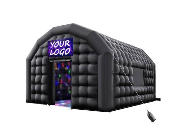 VEVOR Tente de Fête Gonflable\, 6x5x3\,65 m\, Tente Cube Gonflable\, Discothèque Boîte de Nuit Club à Gonfler avec Souffleur 680 W\, Sac de Sable\, 2 Fenêtres\, pour Évènement\, Anniversaire\, Mariage\, Noir