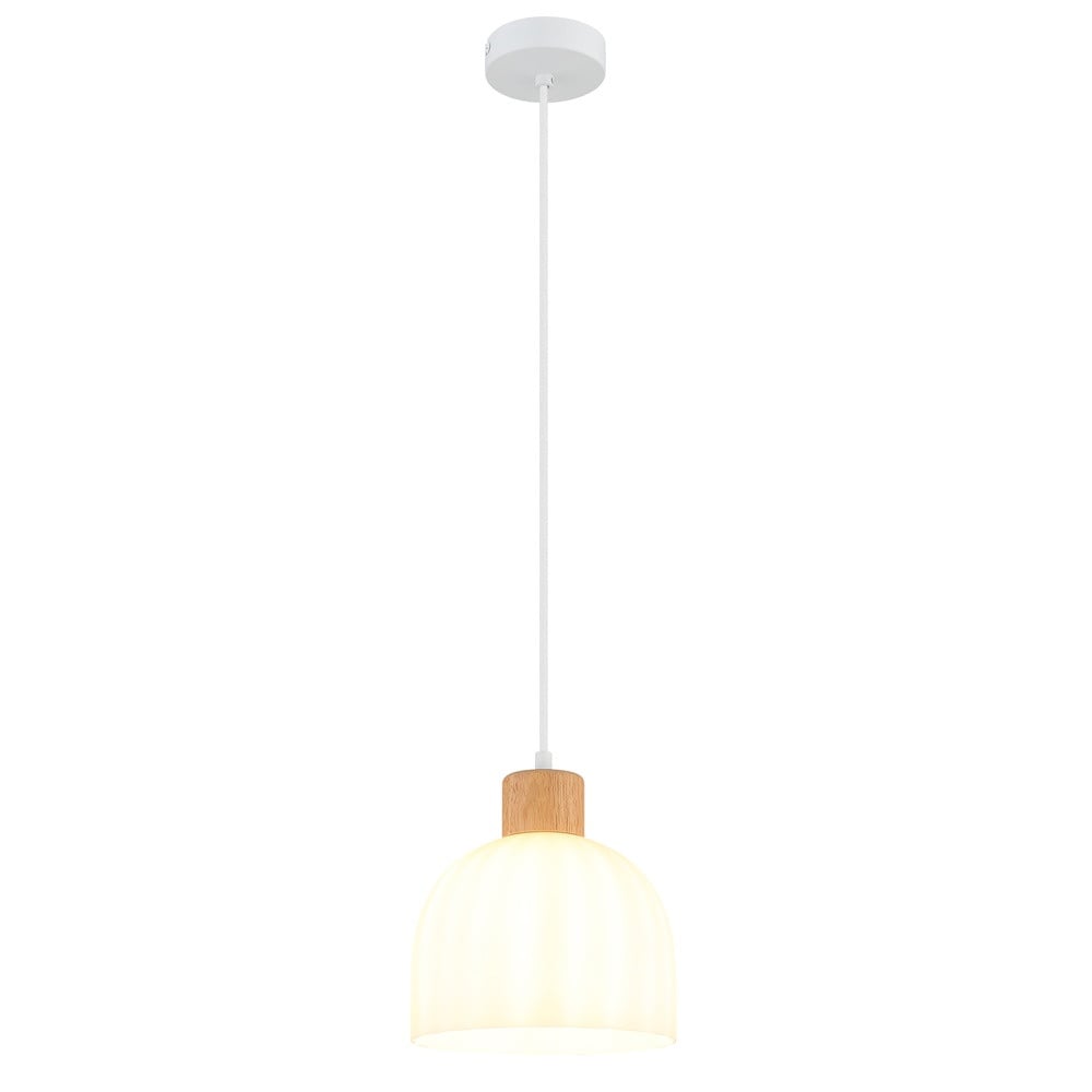 Globo Hanglamp Swanson wit, dimbaar, rond, Ø 20 cm