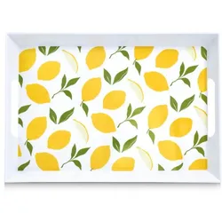 Tablett Lemons 50x35 cm Kunststoff Weiß