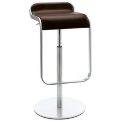 Barhocker Lem Lapalma Sitz Leder dunkelbraun, Designer Shin, Tomoko Azumi, 37x63-75x42 cm