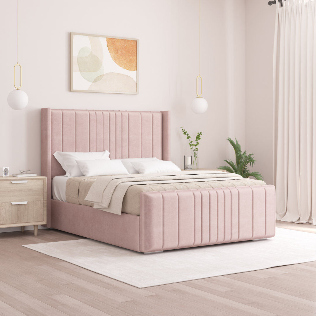 Etta Avenue Denzel Upholstered Bed Pink Single (3')