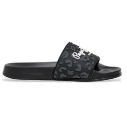 Pepe Jeans für Damen. PLS700004 Slider Flip Flops Leo schwarz (39), Wohnung, Keine, Lässig