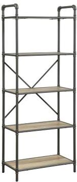 Bookshelf (5-Shelves) by Acme in Antique Oak Gray