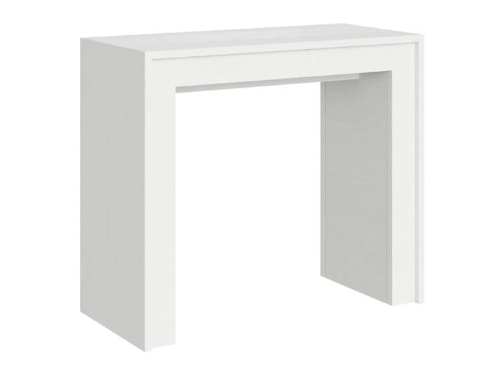 Console extensible effet bois frêne blanc 90x42/198 cm