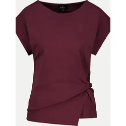 T-Shirt mit seitlicher Raffung Rot 44