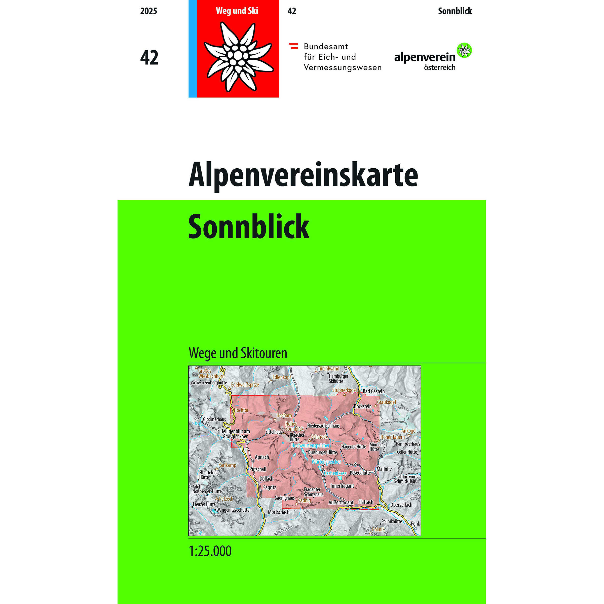 DAV AV-Karte 42 Sonnblick Topografische Karten Aufl. 2025