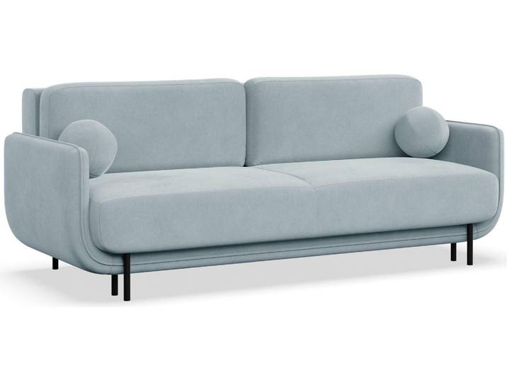 Selsey Ovals – 3-Sitzer Schlafsofa mit Samt, Hellblau