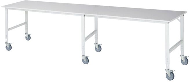 Rau Table de travail mobile (HV) Tom (6 LR), L4000xP1000xH910-1230mm, plateau M 22mm (06-625M10-40-6LF.12)
