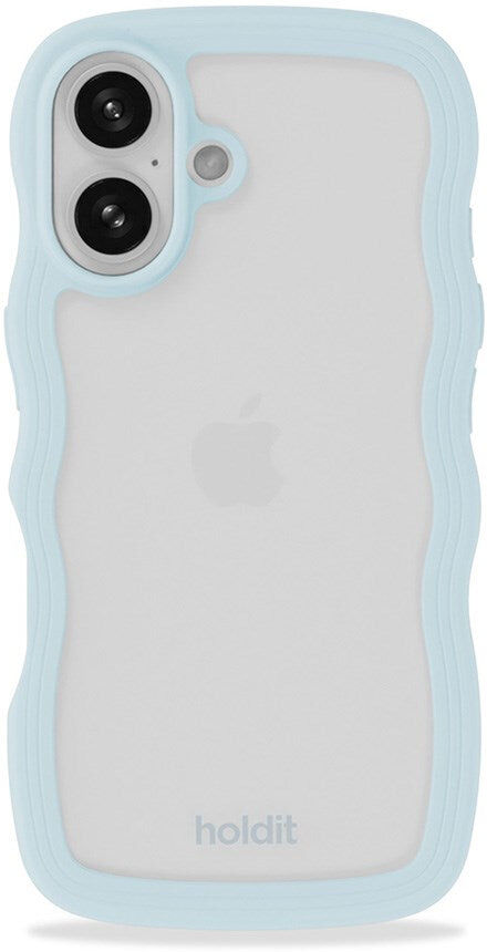 Holdit iPhone 16 Wavy Cover - Mineral Blue / Transparent