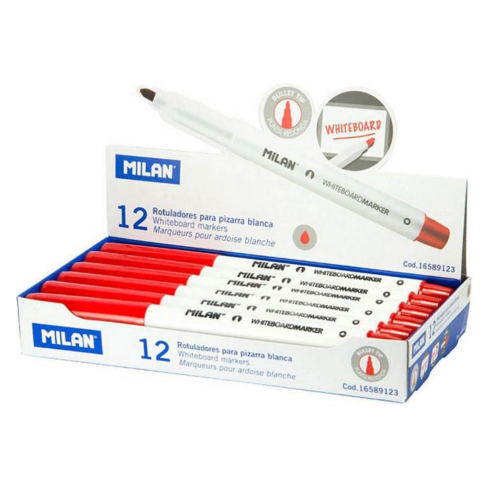 Milan Filzstifte Weisses Brett 12 Stück Rot PVC (12x) (42833028)
