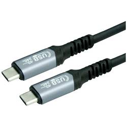 VALUE USB4 Gen3x2 Kabel, C–C, ST/ST, 8K UHD-2, 40Gbit/s, 240W, schwarz, 1 m 11.99.9086