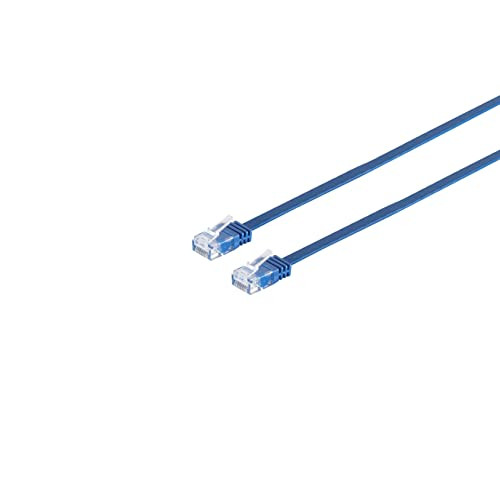 S/CONN maximale connectivity patchkabel platte kabel U/UTP cat. 6 slim blauw 0,5m
