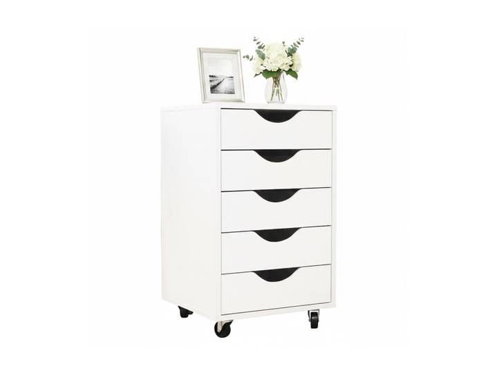 Rollcontainer 5 Schubladen Weiss