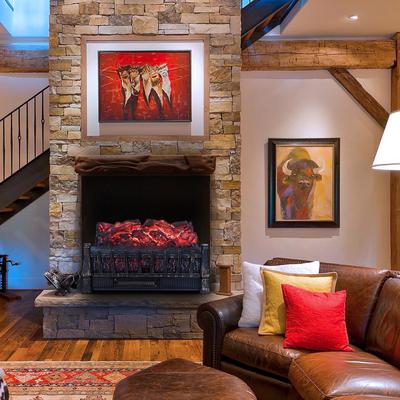"21"" Modern 1500W Electric Fireplace Indoor Heater with Remote Control"