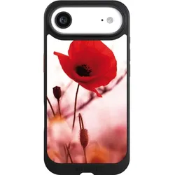 Nivocase Hülle für Apple iPhone Air Handyhülle NIVOcore Case Schwarz Blume Mohnblume Sommer (Apple iPhone Air), Smartphone Hülle, Schwarz
