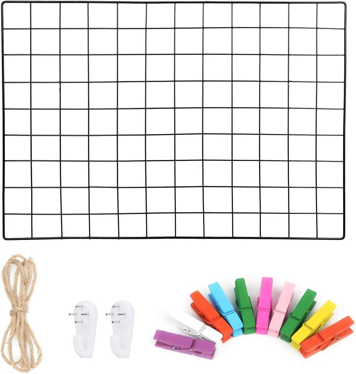 Zwart Grid Paneel Decoratie Foto Wand 65 x 45 cm