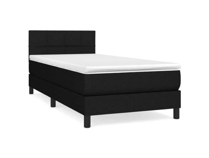 PUGYNBK Boxspringbett, 100 x 200 cm, mit Federkernmatratze Verstellbares Kopfteil, atmungsaktiver Stoff, mittlere Härte, stabile Unterstützung
