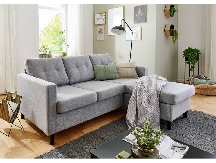 Ecksofa GOODPRODUCT Tea L-Form , grau, B:189cm H:81cm T:150cm, Sofas, Ecksofa, Ecksofa, frei im Raum stellbar und Recamiere beidseitig montierbar
