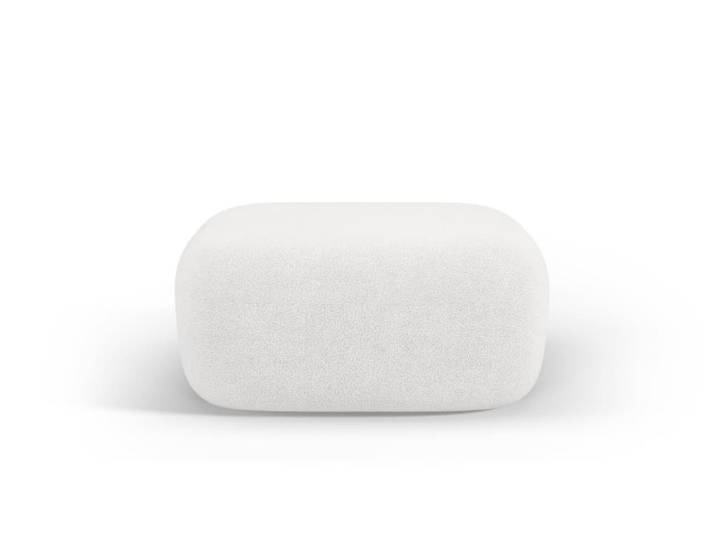 Pouf en tissu bouclé ivoire