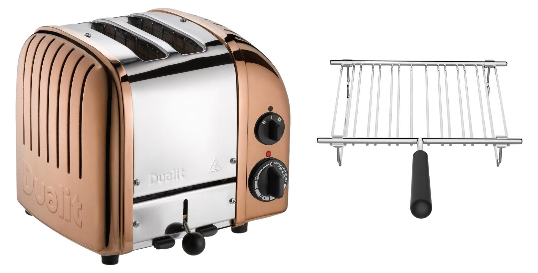 Dualit Toaster Paket 1, 2er Toaster mit Brötchenaufsatz kupfer