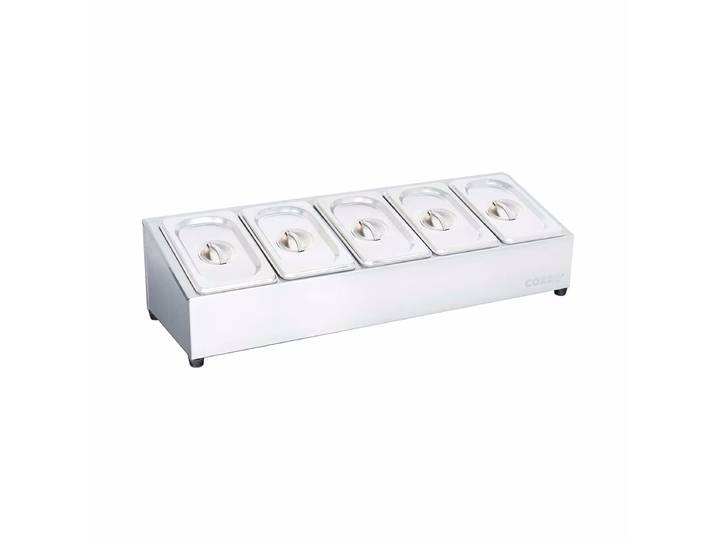 Cozze 90325 Topping Station 5 Fächer – Grill Ablage/Grill Rollwagen/Grill Erweiterung – edelstahl