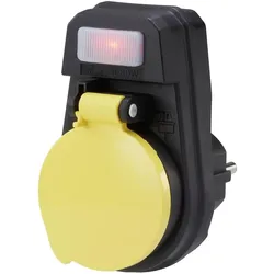 Sygonix, Steckdosenleiste, SY-4673756 Schaltbare Zwischensteckdose mit Schalter am Gerät 1polig Black, Gelb (1x)