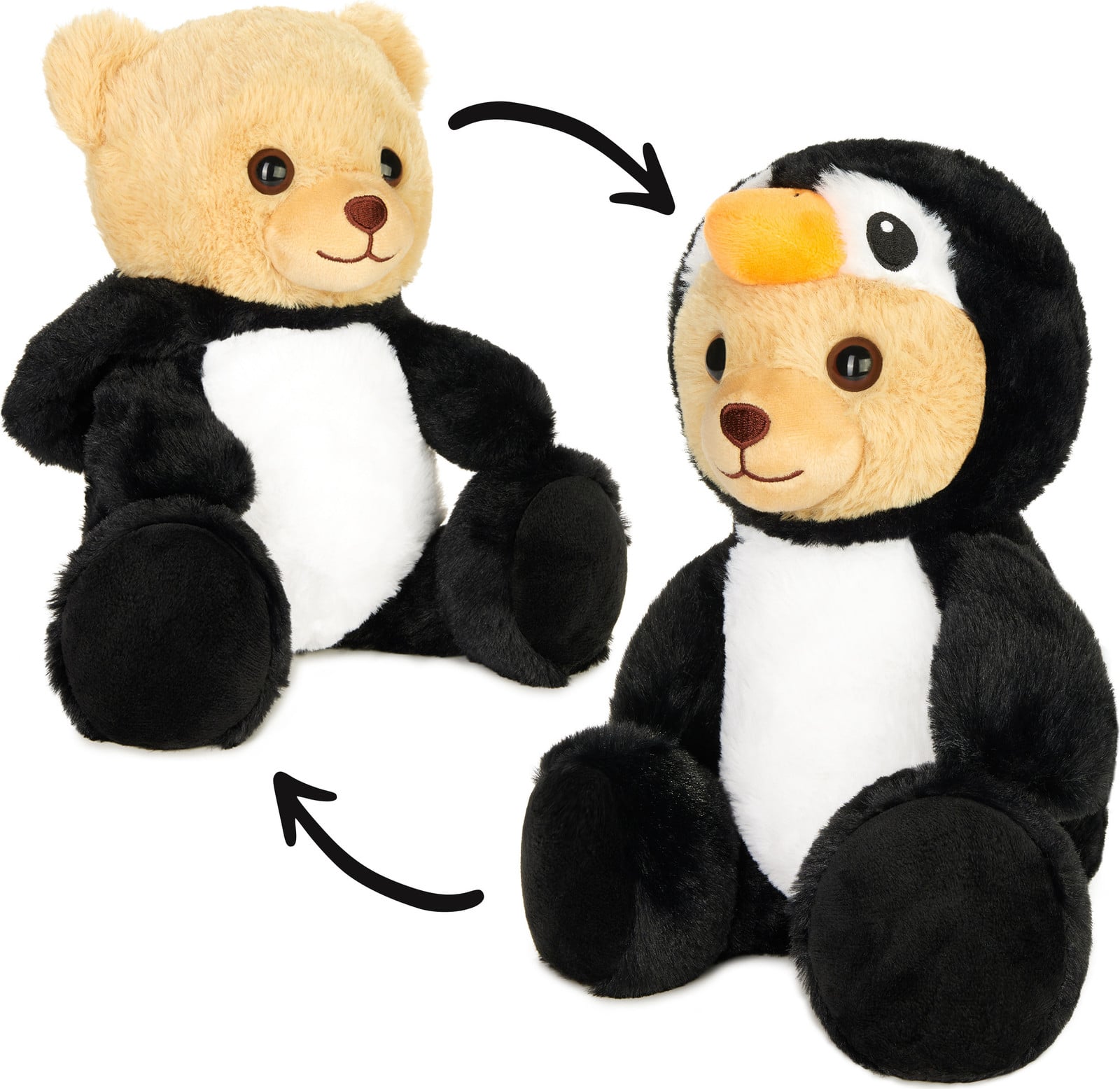 BRUBIES Teddy Pinguïn knuffelbeer met kap, 25 cm