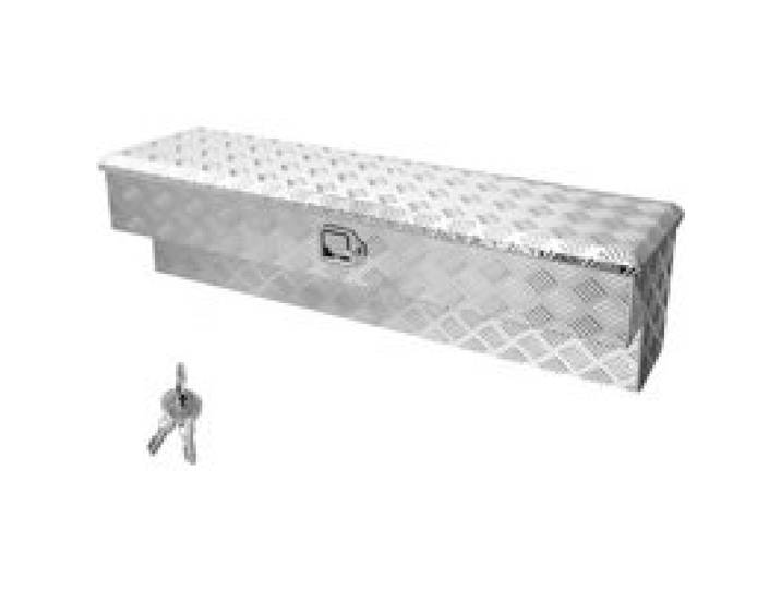 VEVOR Coffre à outils pour benne de camion, 1219x340x330 mm, boîte à outils pour camion robuste en aluminium avec sculptures, coffre de rangement avec serrure et clé, pour pick-up, remorque, argent