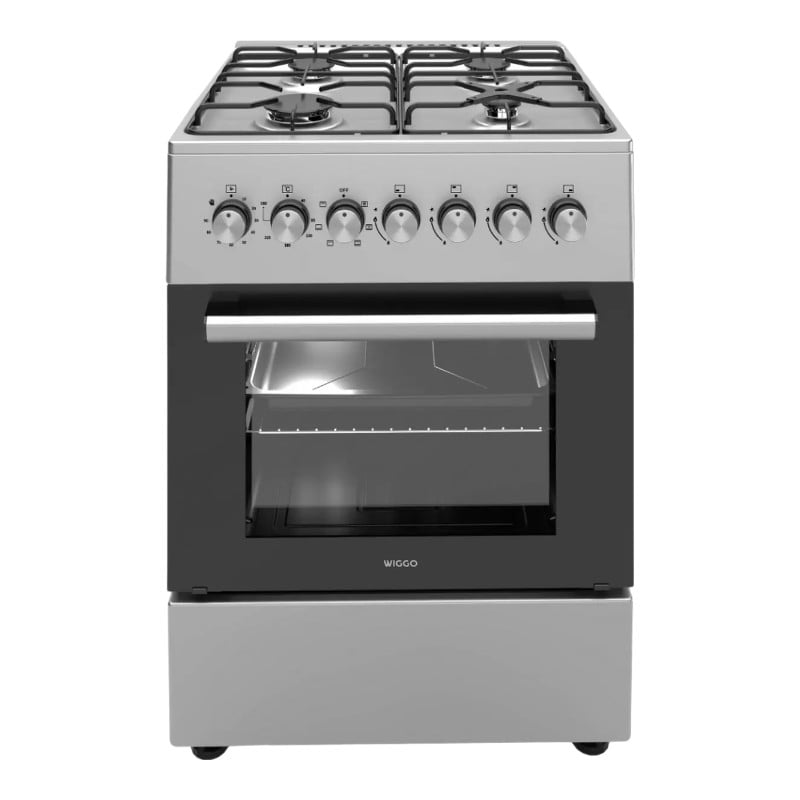 Wiggo WO-E606A(XX) vrijstaande gasoven inox 60 cm energieklasse A