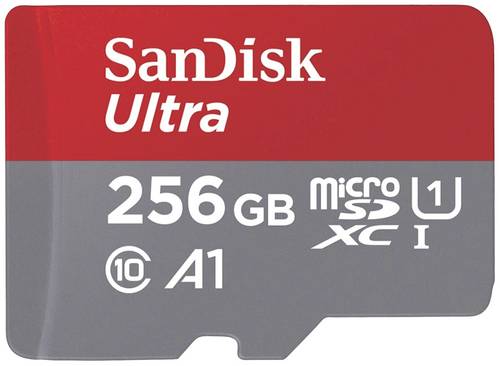SanDisk microSDXC Ultra 256GB (A1/UHS-I/Cl.10/150MB/s) + Adapter "Mobile" microSDXC-Karte 256GB A1 Application Performance Class
