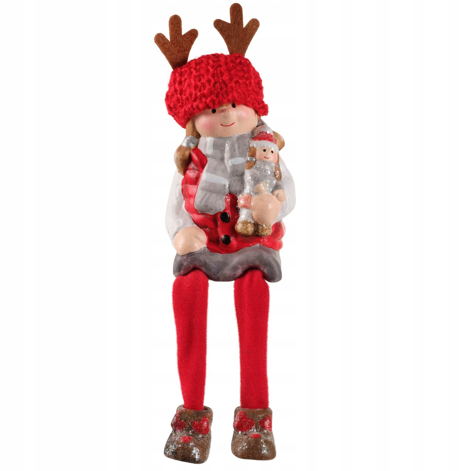 Decoratieve Figuur Meisje met Rode Muts - 22 cm