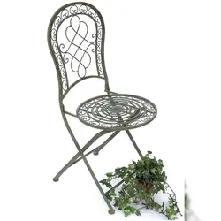DanDiBo Gartenstuhl Metall Malega Patina 12185 Metallstuhl Stuhl Garten Vintage Eisen Nostalgie Eisenstuhl Antik