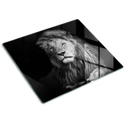 GLASPLATTE 60x52 cm Löwe