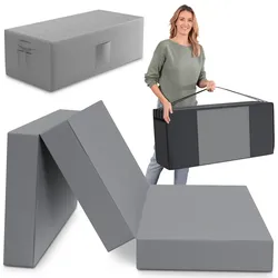 Spar-Set Klappmatratze Gästematratze, 140x195x15cm, grau inkl. Husse grau & Transporttasche