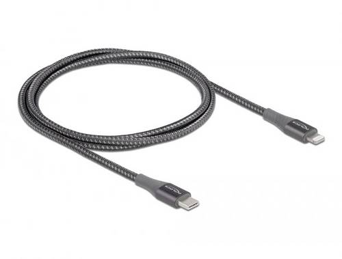 Delock USB-Ladekabel USB 2.0 Apple Lightning Stecker, USB-A Stecker 1.00m Grau 86631