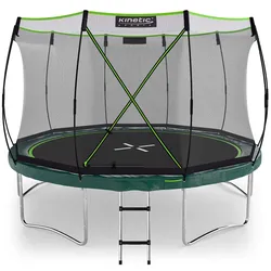 KINETIC SPORTS Trampolin Federlos-Design 'Bungee Safety Elite' - Outdoor Gartentrampolin für Kinder   Dunkelgrün Ø 366 cm Ø 366 cm