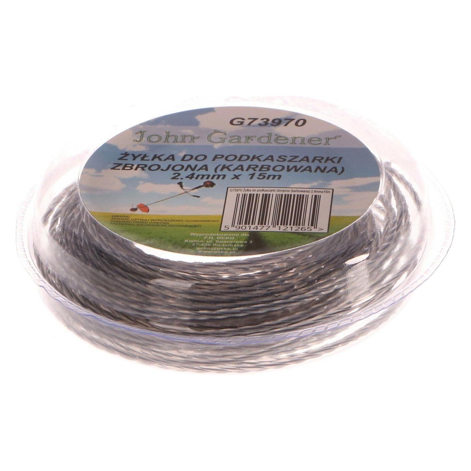 GEKO Verstärkter Rasenmäherfaden, 2,4 mm, 15 m, Wellenprofil, Nylon (Rasenmäher, Rasentrimmer) (G73970)