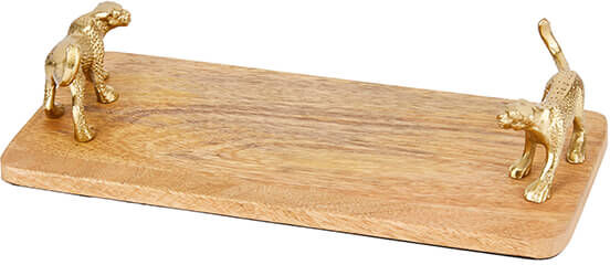 Artesa Rectangular Serving Board with Leopard Handles