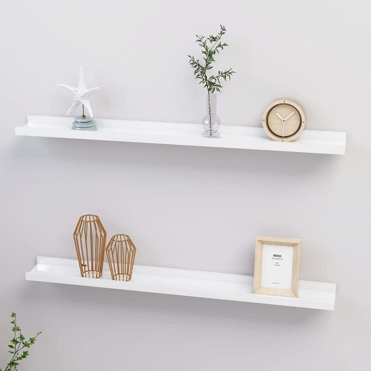Witte drijvende wandplank voor decoratie en opslag, Breedte: 100 cm