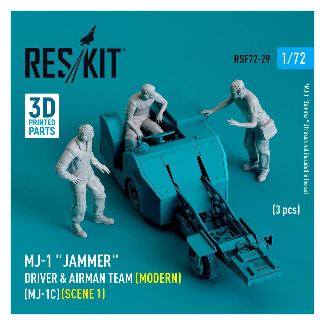 ResKit MJ-1 Jammer Driver & airman team (Modern) (MJ-1C) (scene 1) (3 pcs) (3D Printed) (RSF72-0029)