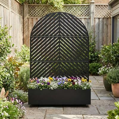 Lumibee Outdoor Arch Screen Privacy Fence with Planter Box Trellis