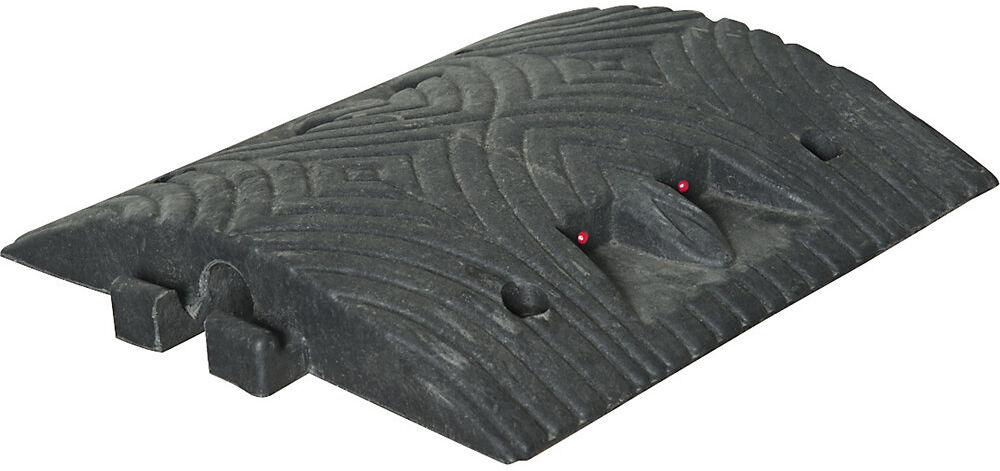 Fahrbahnschwelle, Recycling-Kunststoff, Höhe 70 mm, max. 10 km/h, Normelement schwarz Moravia